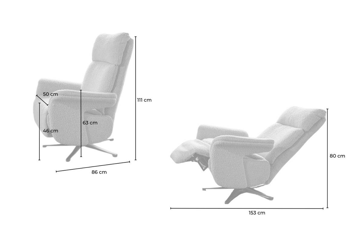 RELAXSESSEL NAMA Braun Leder Relaxfunktion - Schwarz/Braun, Leder/Metall (78/111/86cm) - KAWOLA