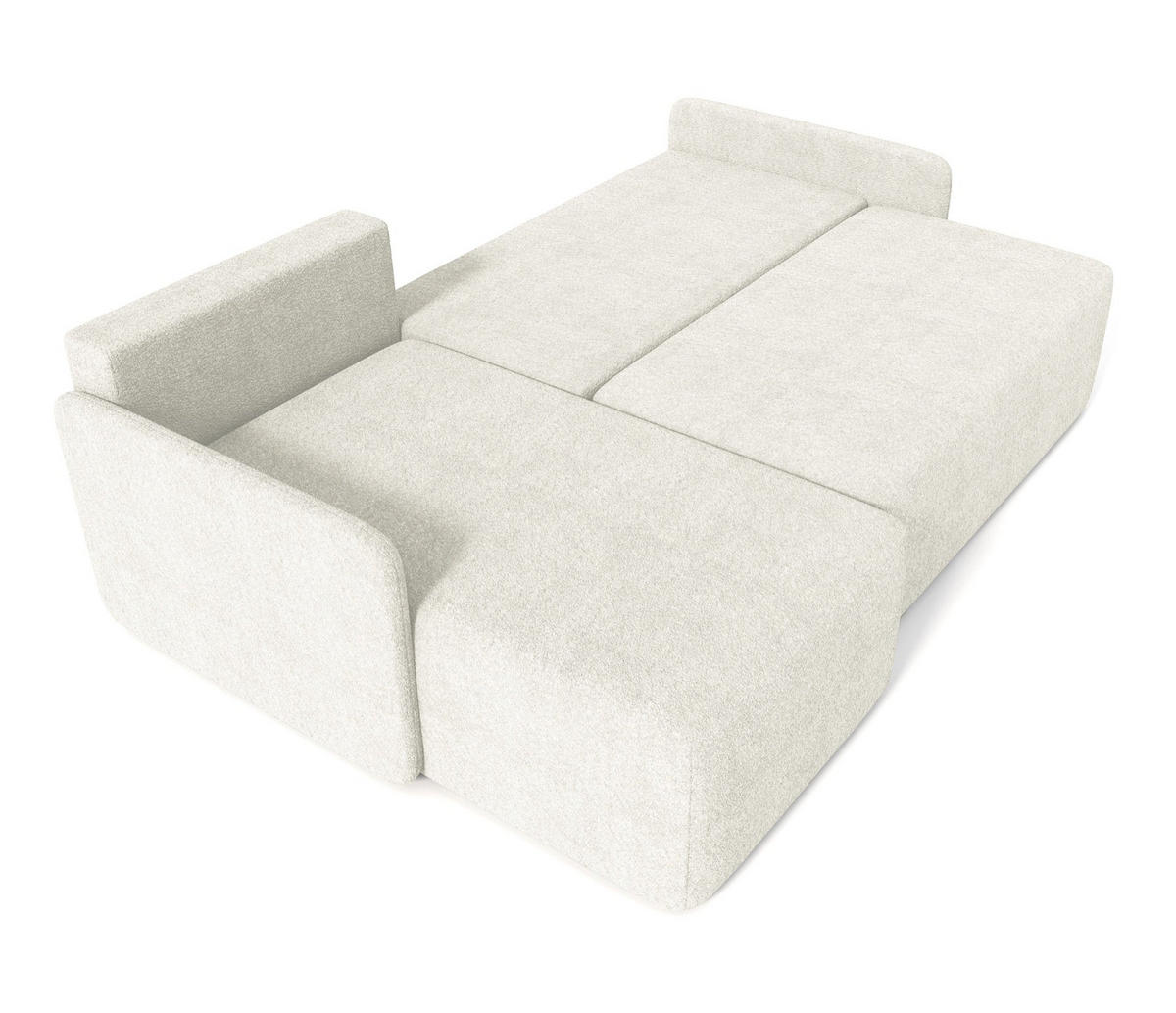 ECKSOFA Bloom Creme Bouclé - Creme, Textil (212/142cm) - Selsey