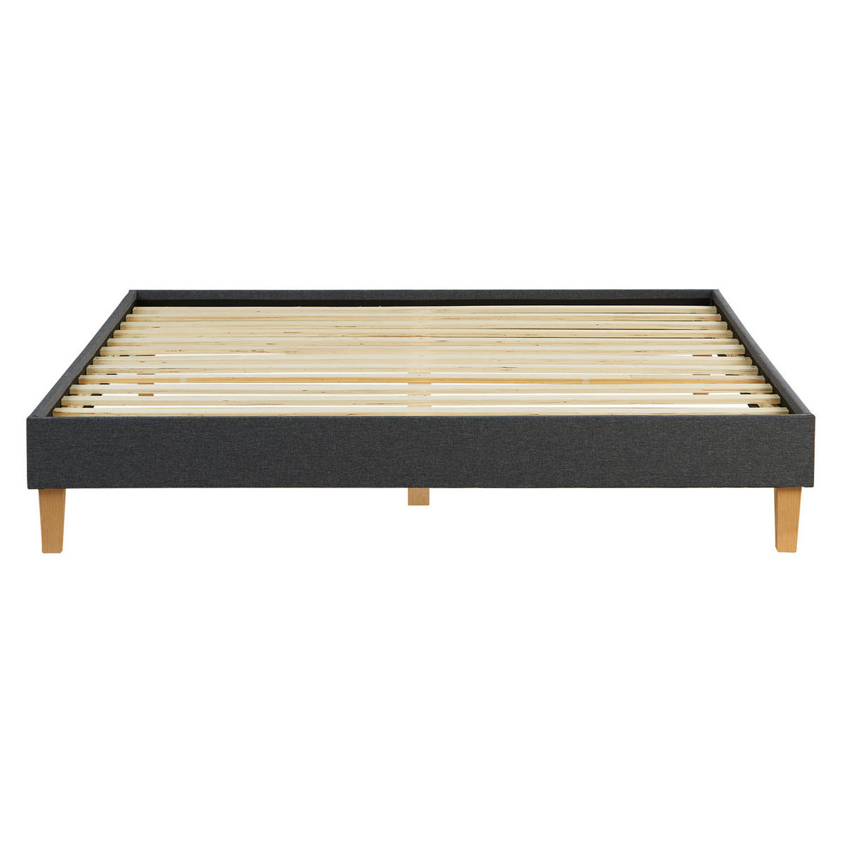 POLSTERBETT mit Lattenrost 160/200 cm in Grau - Grau, Textil (160/200cm) - Homestyle4u