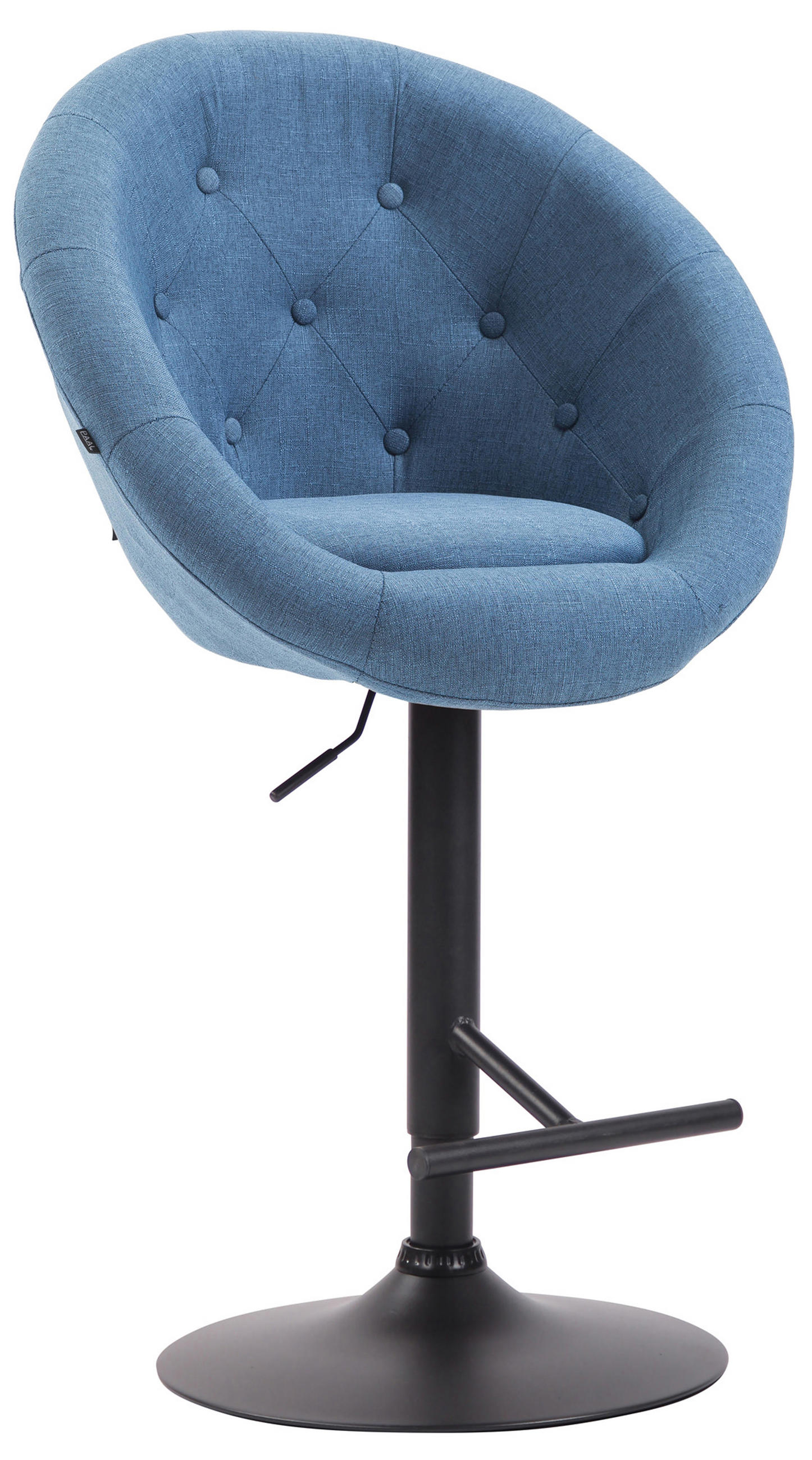 BARHOCKER Landern Stoff schwarz blau - Blau/Schwarz, Textil (65/128/57cm) - TPFLiving