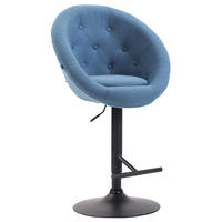 BARHOCKER Landern Stoff schwarz blau - Blau/Schwarz, Textil (65/128/57cm) - TPFLiving