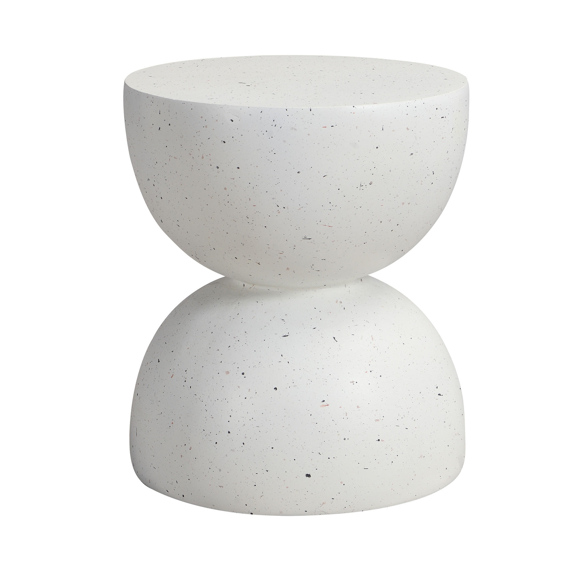 BEISTELLTISCH, MgO, Indoor/Outdoor, Terrazzo Weiß - Weiß, Naturmaterialien (39.5/39.5/45.5cm) - FLIEKS