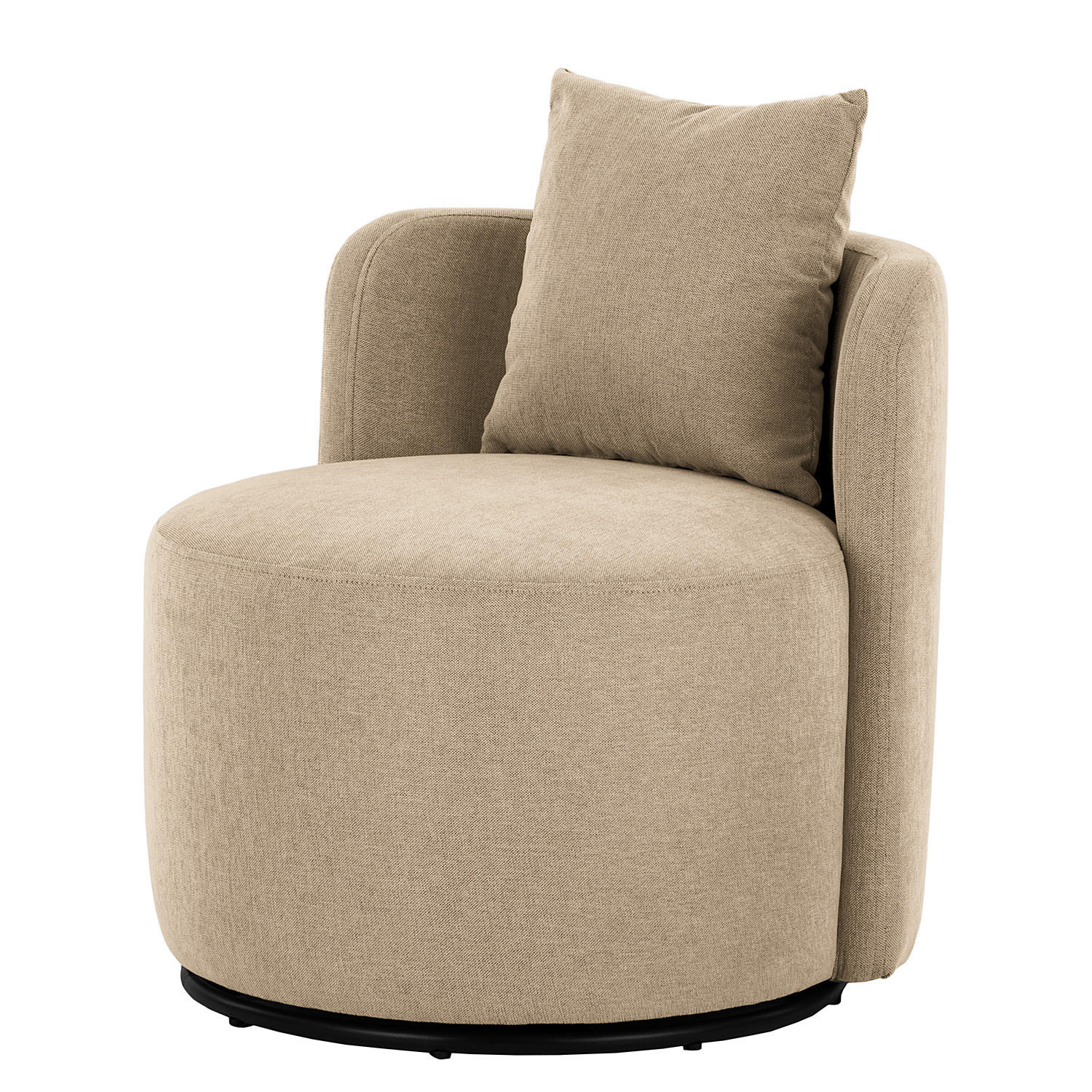 SESSEL - Sandfarben/Schwarz, Textil/Metall (73/67/75cm) - home24