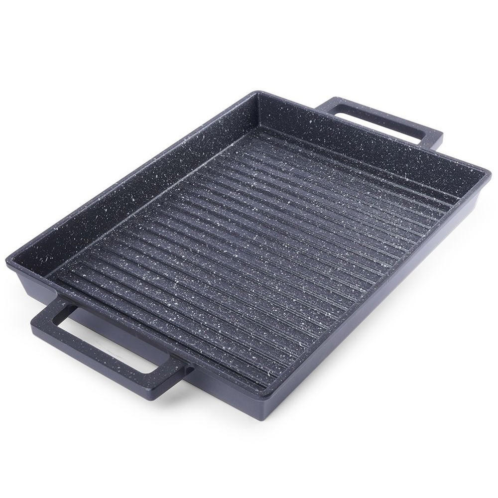 GRILLPLATTE Grande schwarz - Schwarz, Metall (43/27/4cm) - Orion 