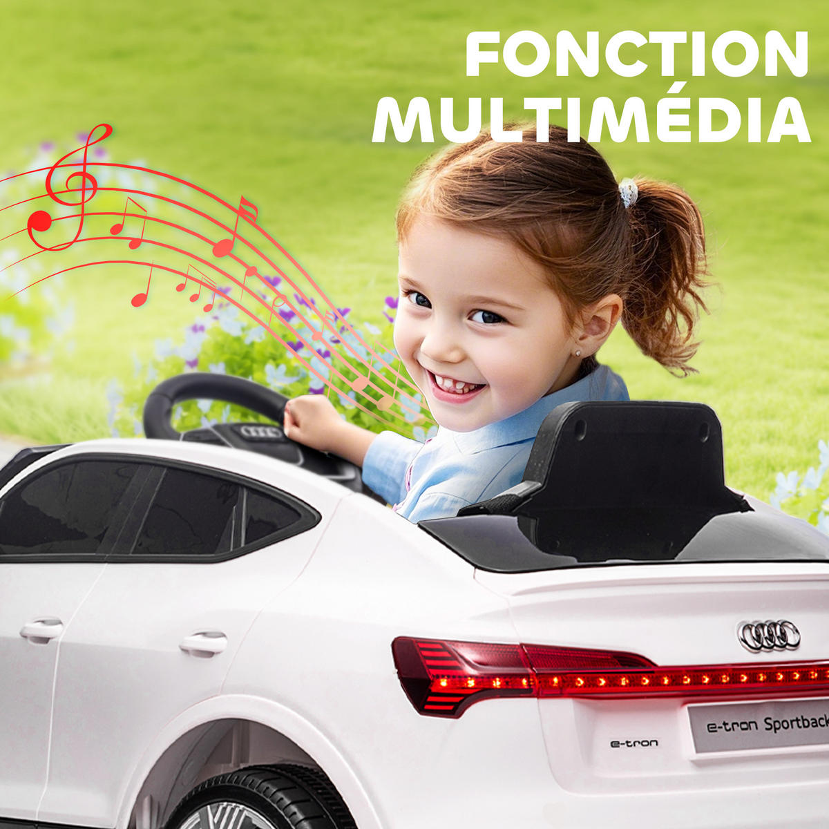 ELEKTRO-KINDERAUTO DE-13004 2,4G Fernbedienung Weiß - Weiß, Kunststoff (108/60/47cm) - ComfortXL