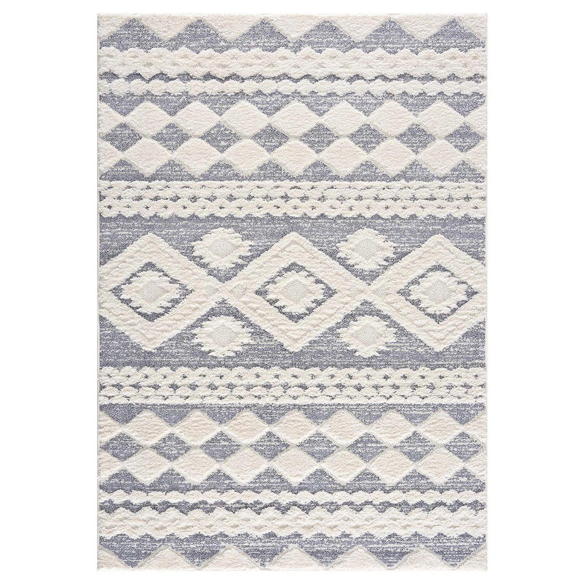 HOCHFLOR-TEPPICH Focus 3005 Grau 120x170 cm - Creme/Grau, Textil (120/170cm) - carpet city