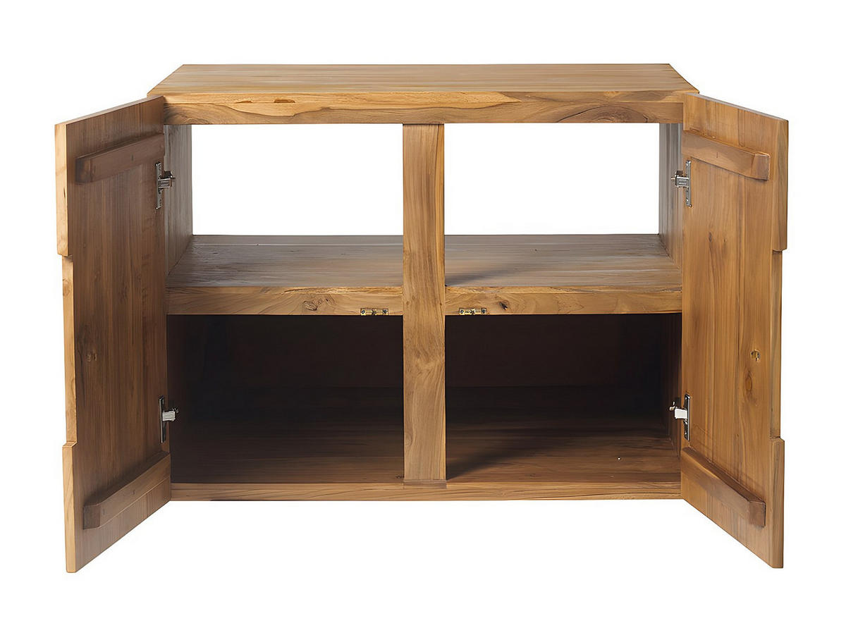 WASCHBECKENUNTERSCHRANK - 80 cm x 55 cm - Holz, Platte - Naturfarben Hell - SAWAN - Naturfarben, Holz (80/60/55cm) - Vente-Unique