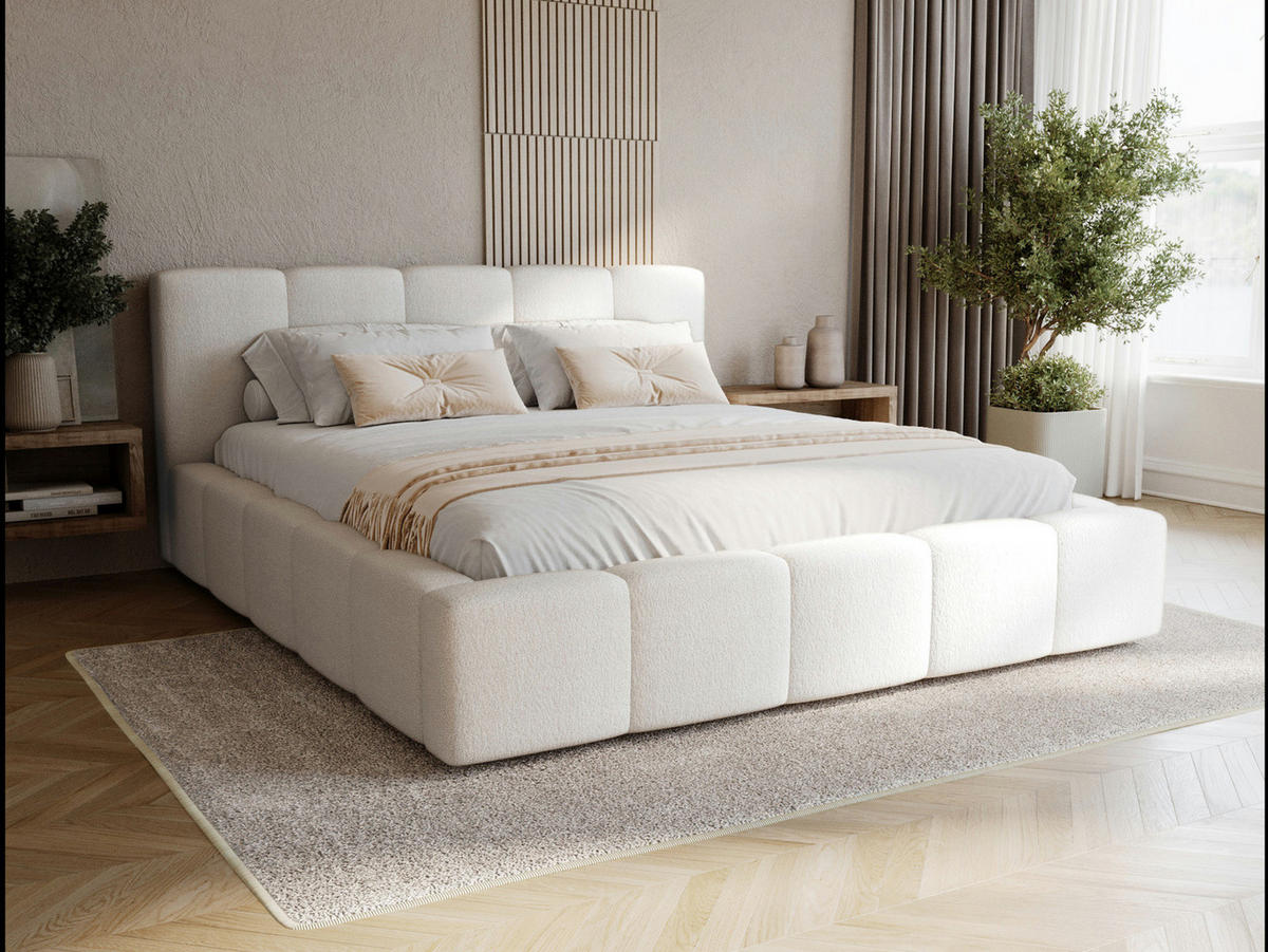 POLSTERBETT mit Bettkasten LARAS 160x200 Creme - Creme, Holzwerkstoff (160/200cm) - Compleo24