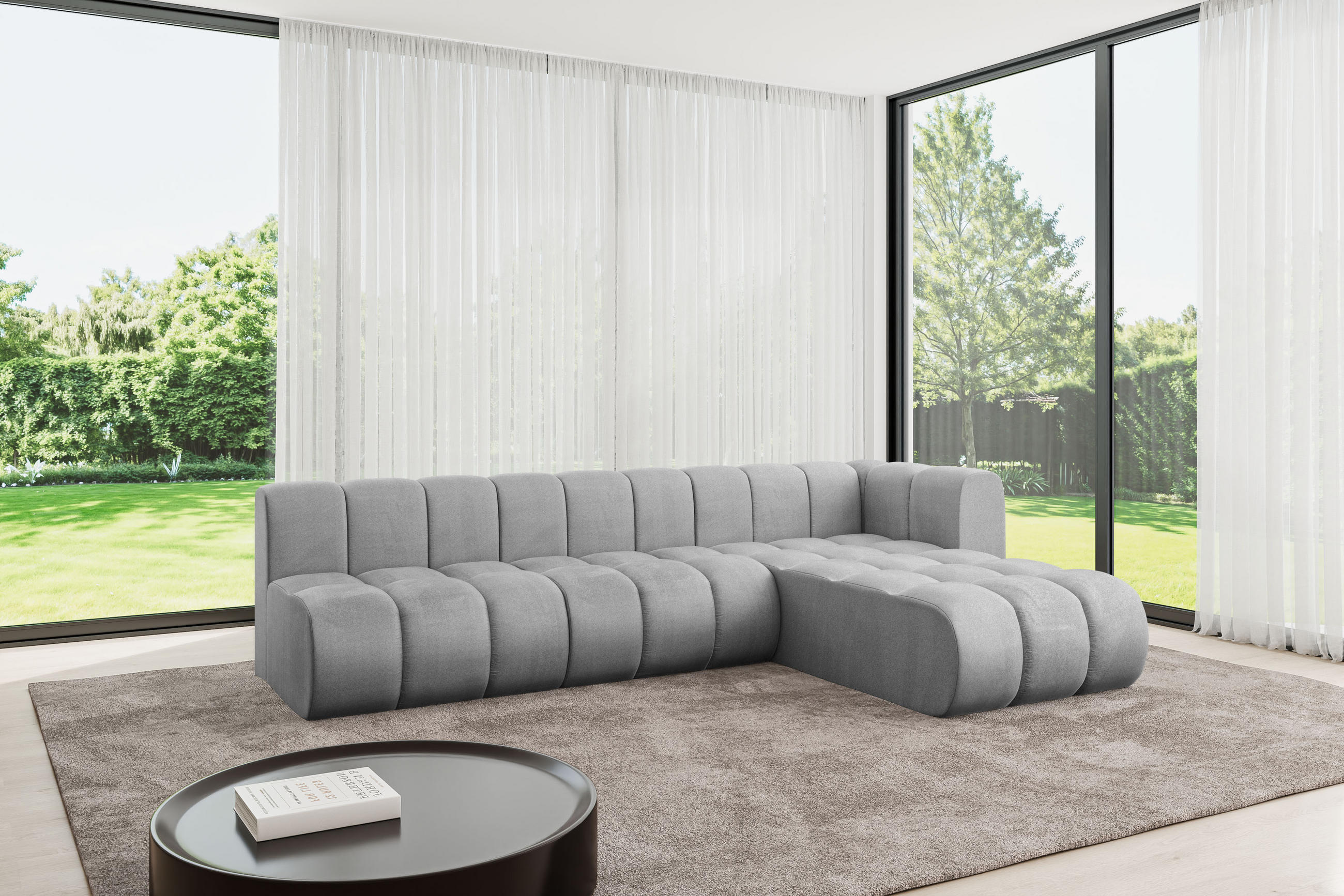 Thumbnail - Altdecor Ecksofa, Hellgrau, Textil, 5-Sitzer, 296x177 cm, Wohnzimmer, Sofas & Couches, Wohnlandschaften, Ecksofas