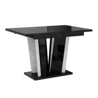 ESSTISCH Ausziehbar 120 - 160 cm Schwarz Hochglanz - Schwarz Hochglanz/Grau, Holzwerkstoff (120/80/75cm) - PROSPERO