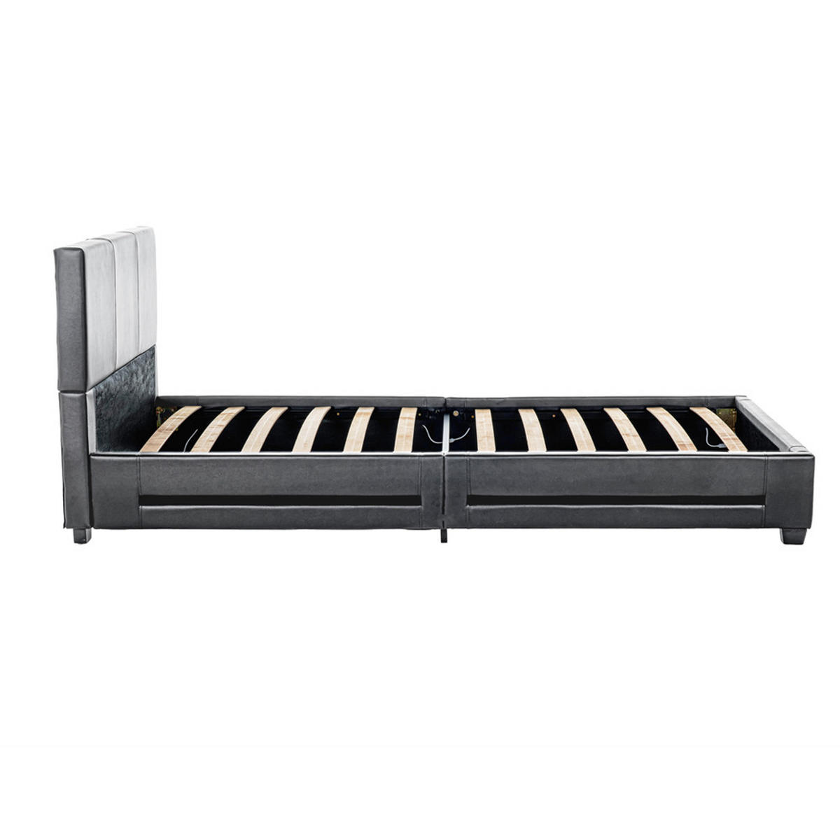 LED BETT ASTEROID - Dunkelgrau, 90 x 200 cm - Dunkelgrau, Kunststoff - Home Deluxe