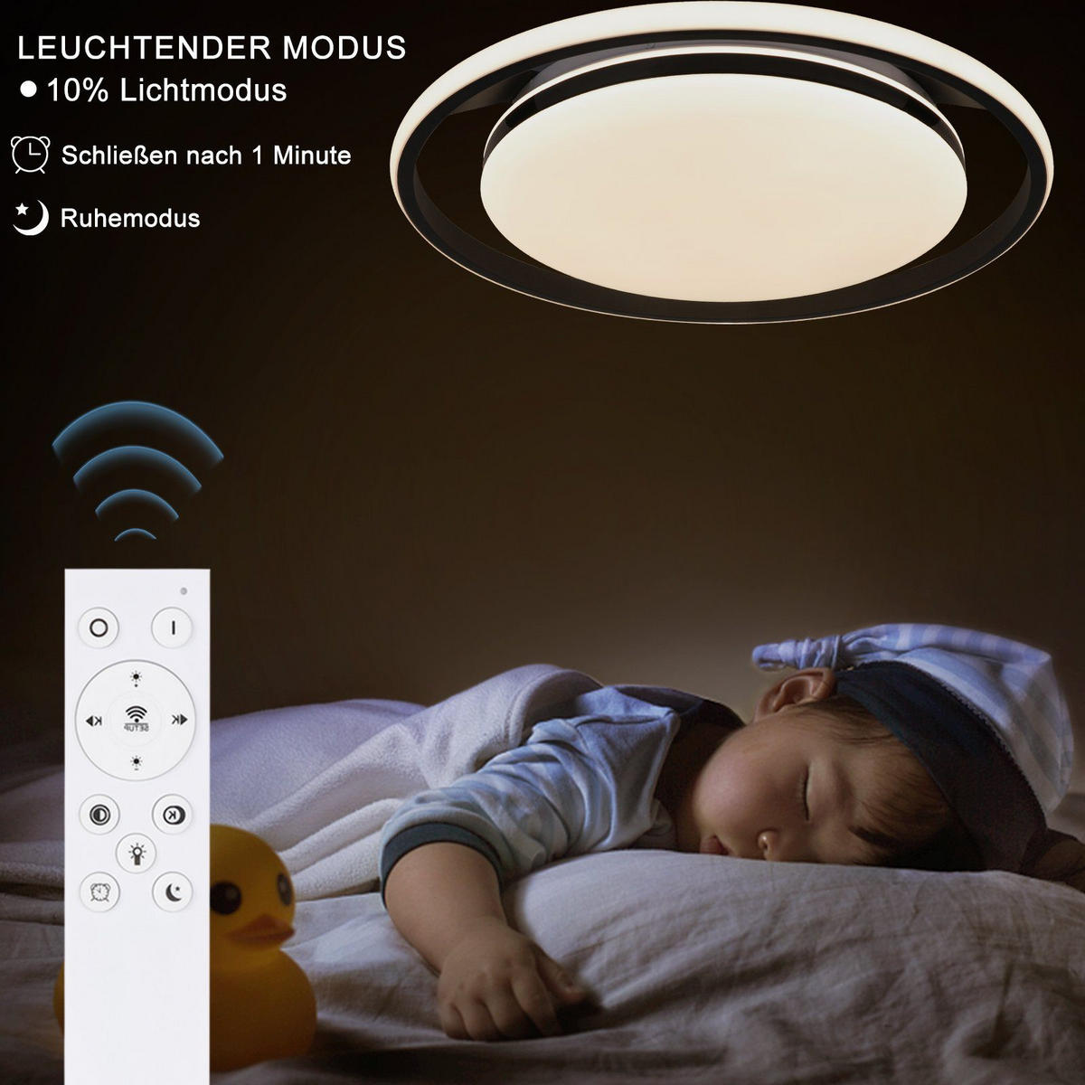 LED-DECKENLEUCHTE Randall 44 cm - Schwarz, Kunststoff (44/44/7cm) - Nettlife
