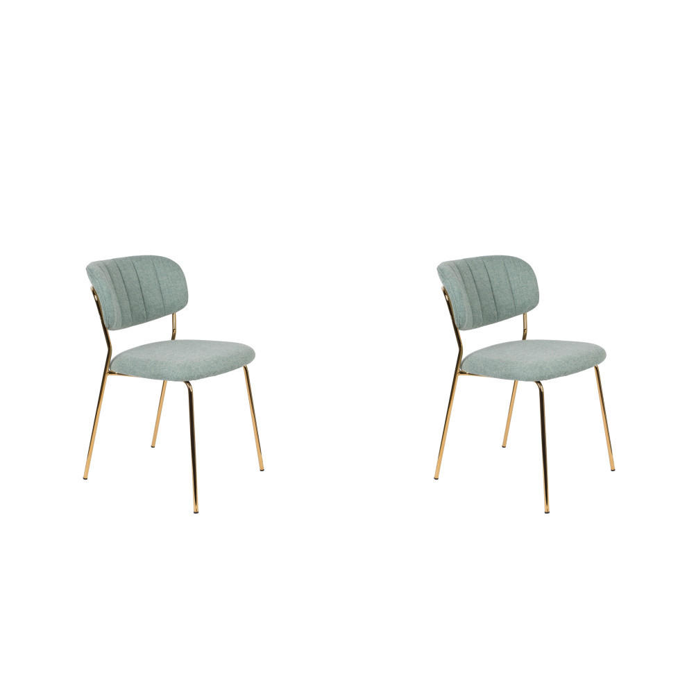 ESSZIMMERSTUHL Jolien - Grün - 56/48/77 cm - 2er-Set - Grün, Textil (48/77/56cm)