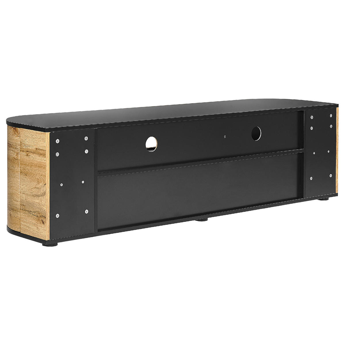 TV-MÖBEL Hellbraun, Schwarz JEROME 40/160/44 cm - Hellbraun, Holzwerkstoff (160/44/40cm) - Beliani