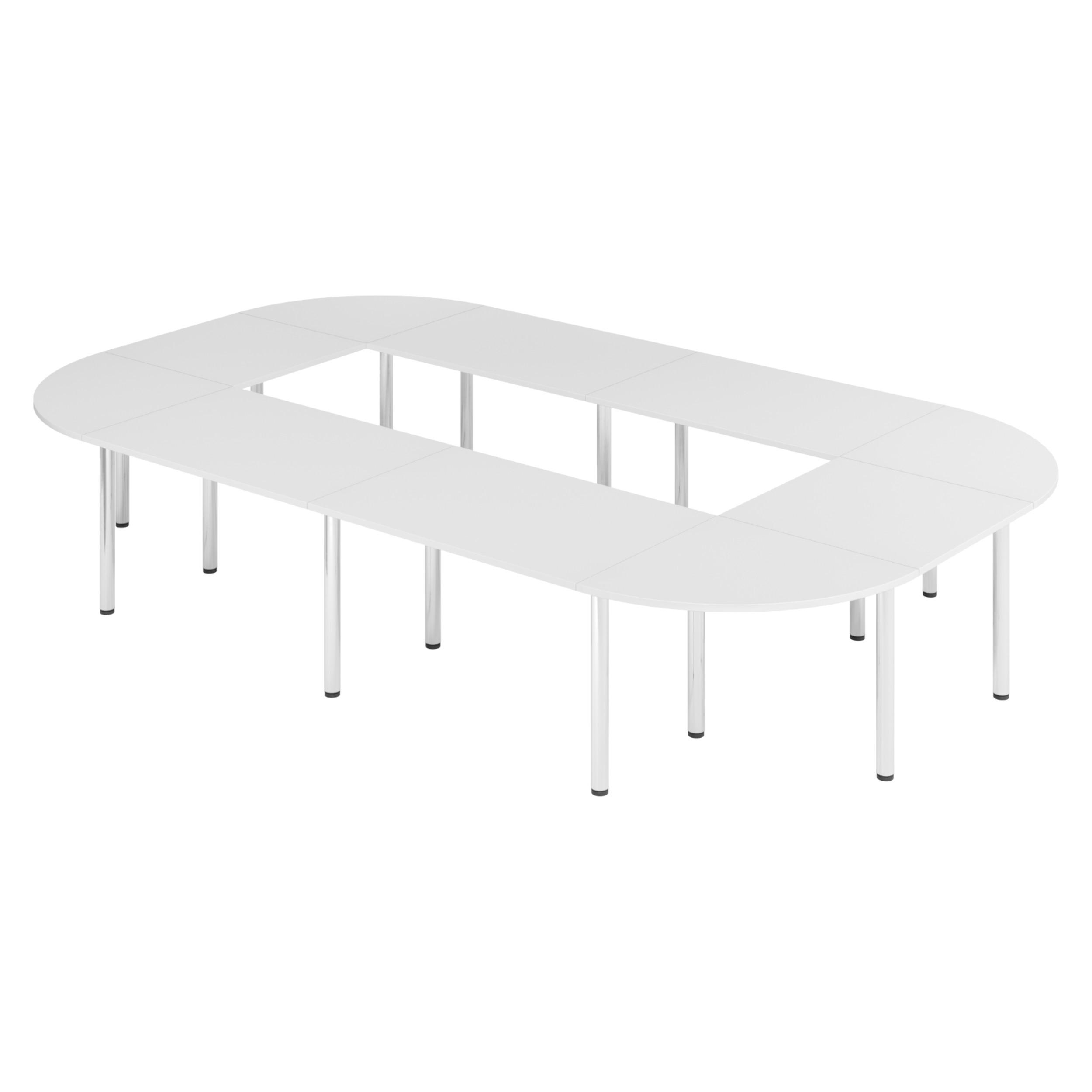 KONFERENZTISCH-SETS Serie-K 240/400/74 cm in Weiß - Weiß, Holzwerkstoff (240/400/74cm) - bümö