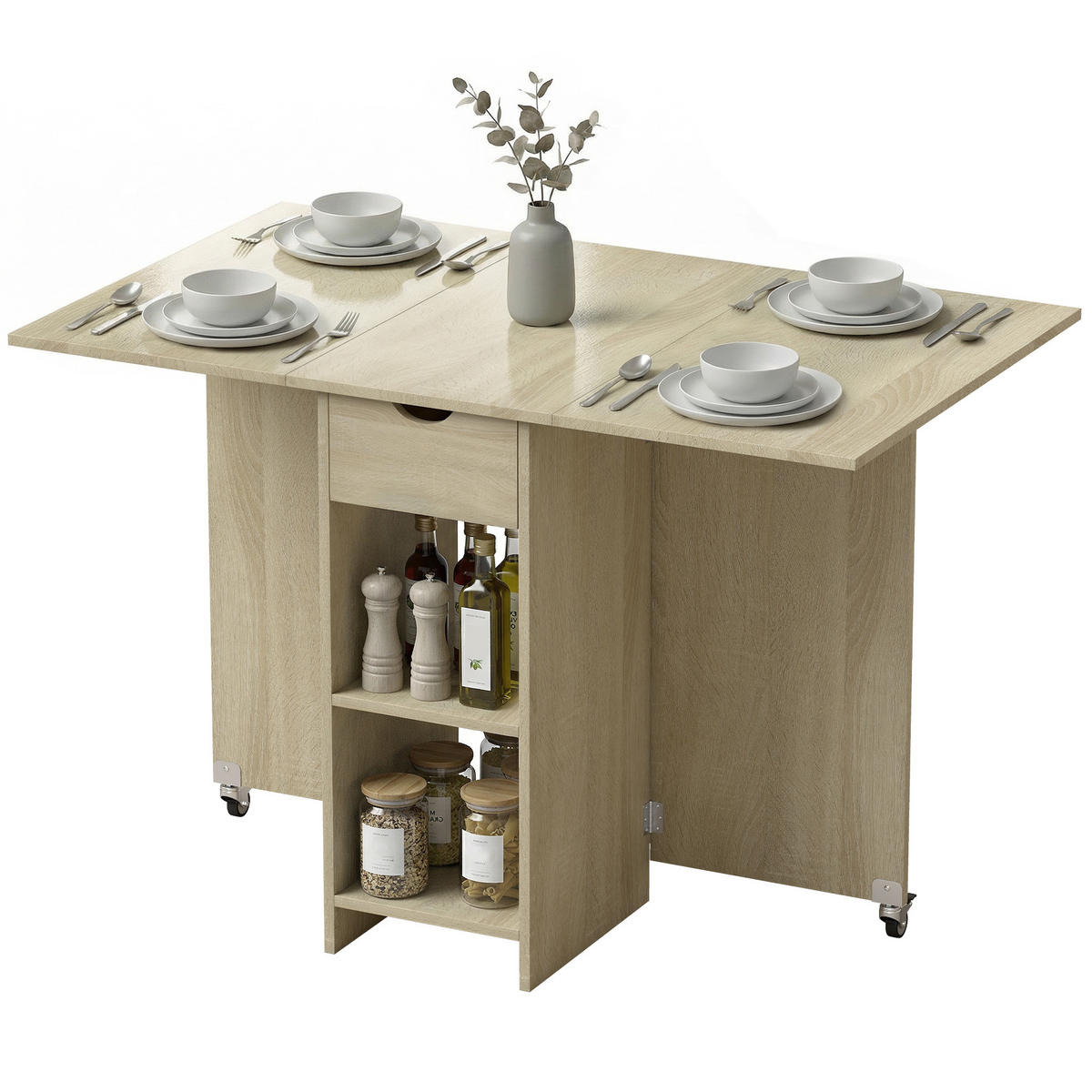 ESSTISCH Naturholz 1 Stück - Beige, Kunststoff (114.5/70/75cm) - GiPP