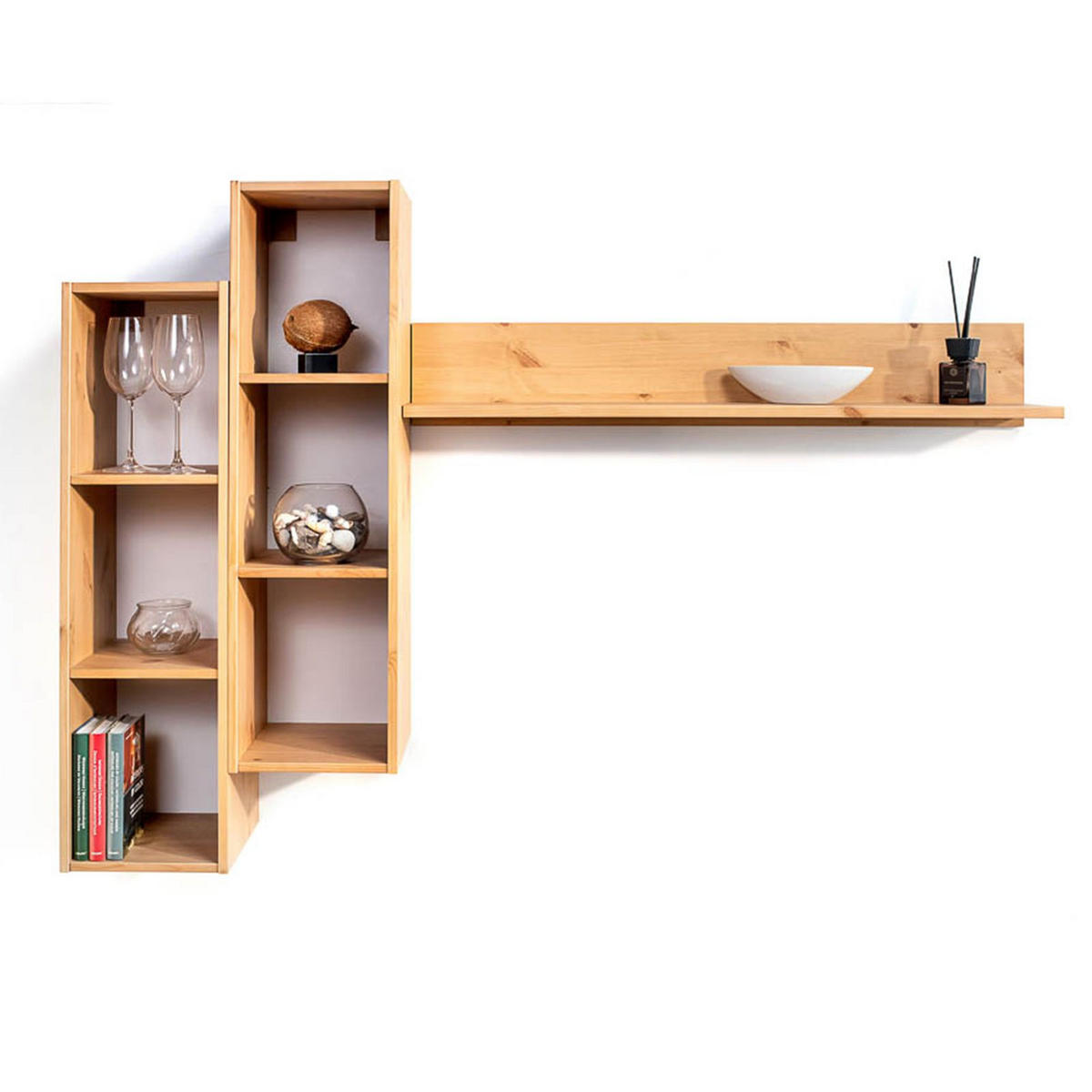 WANDREGAL Massivholz 17/100/17 cm - Braun, Holz (100/17/17cm) - hagge home
