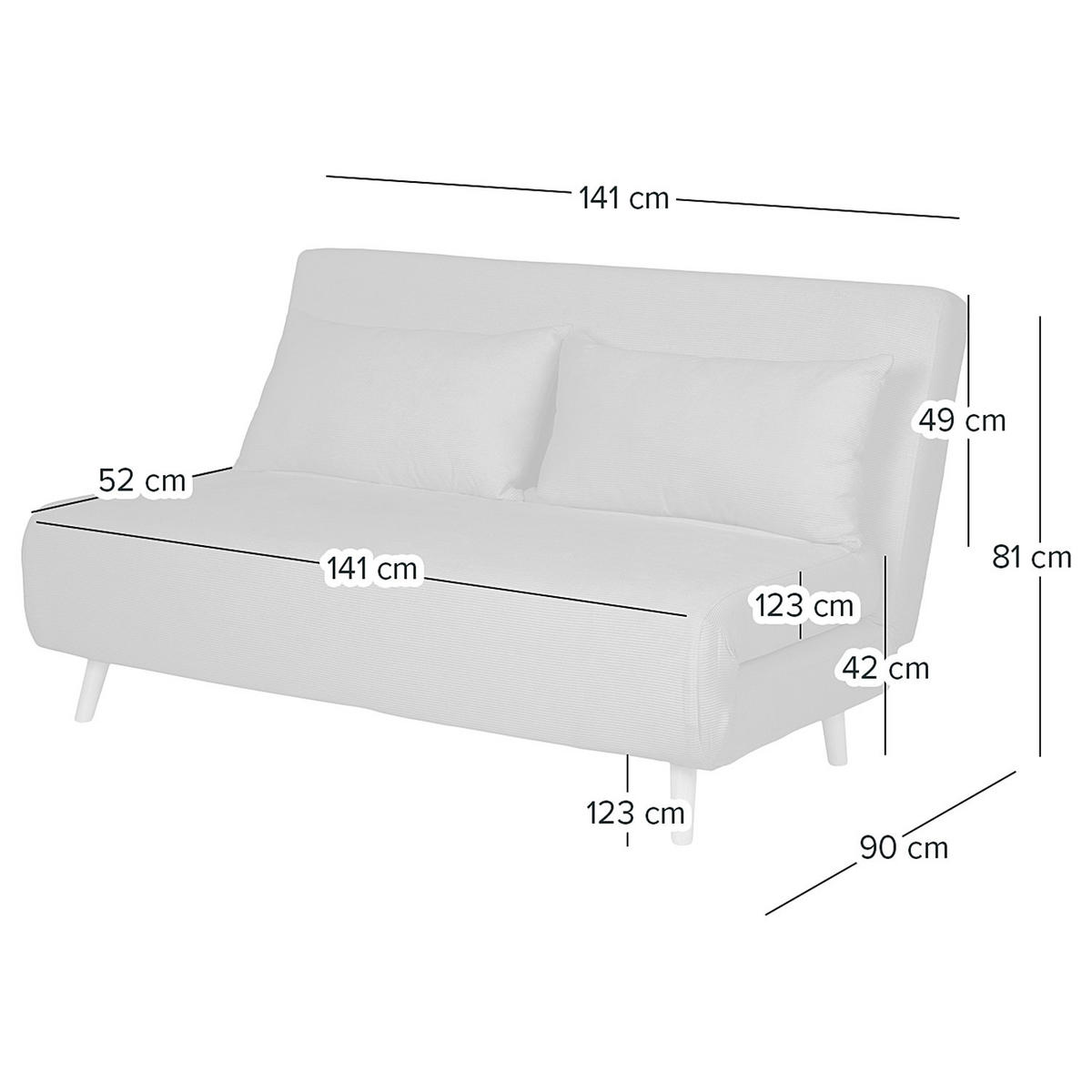 SCHLAFSOFA - Beige/Buchefarben, Buchenholz/Textil (141/81/90cm) - home24