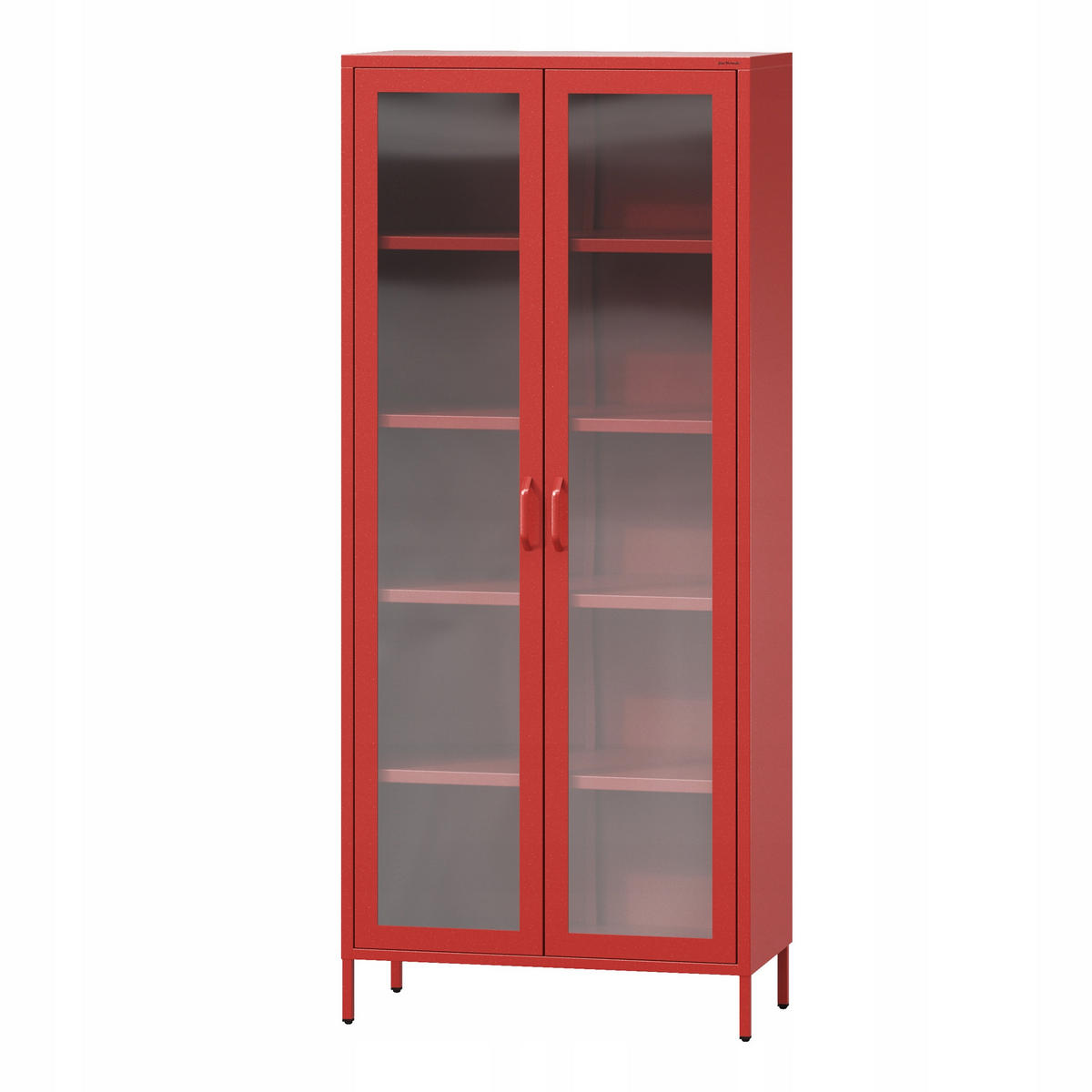 WOHNZIMMER Vitrine ANGELO Modern - Rot, Metall (80/185/45cm) - Jan Nowak