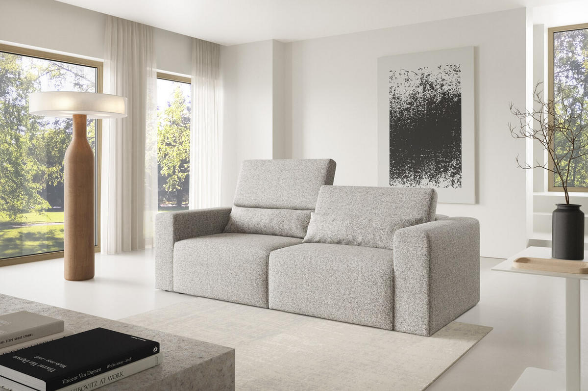 SOFA Modular Premium Grau - Sandfarben/Schwarz, Holz/Holzwerkstoff (225/97/103cm) - Furnisell