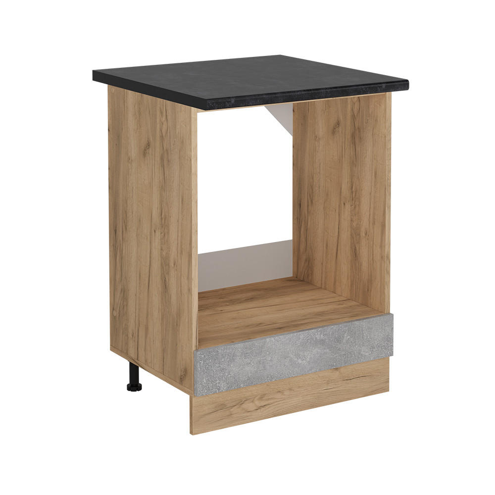 SKŘÍŇKA NA VESTAVĚNOU TROUBU R-Line Beton - šedá/medově dubová, kompozitní dřevo (60/81.6/60cm) - Vicco