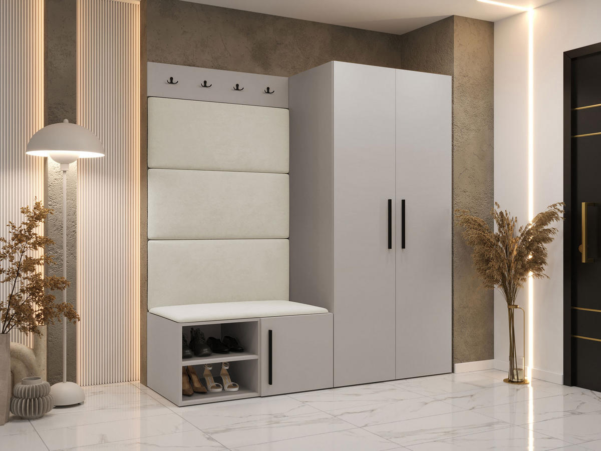 GARDEROBEN-SET Medi I - Kaschmir/Beige, Holzwerkstoff/Kunststoff (80/191/50cm) - MIRJAN24