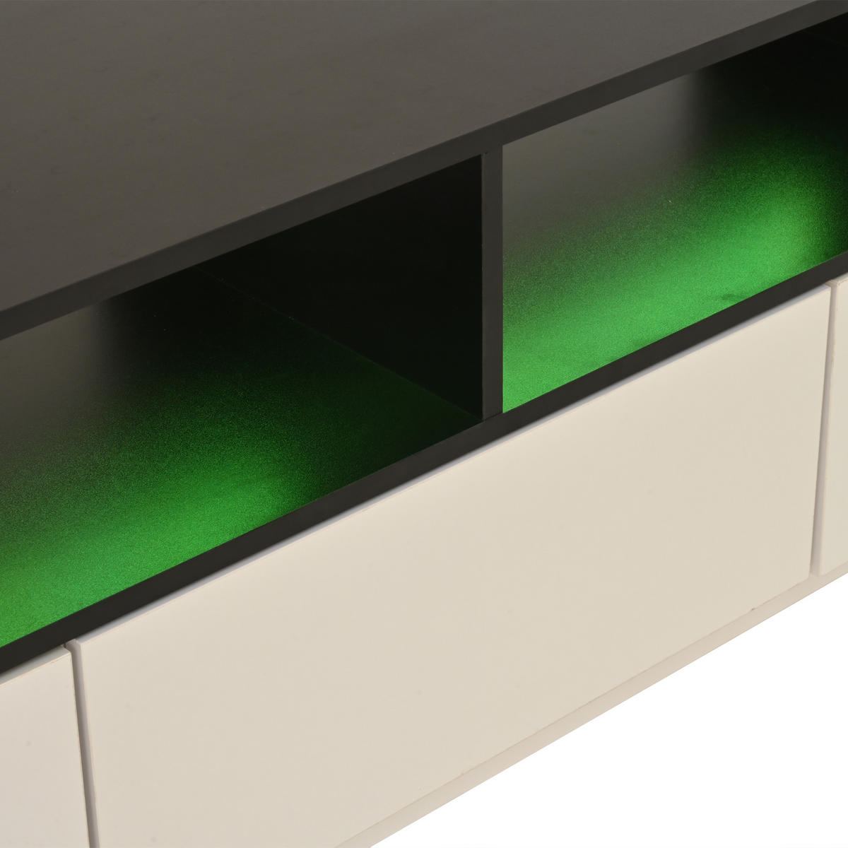 TV-ELEMENT180X40X48CM HochglanzWeiß mit LEDLicht für 75ZollFernseher - Weiß, Holz (51.33/13.89/99.54cm) - Raelunyi