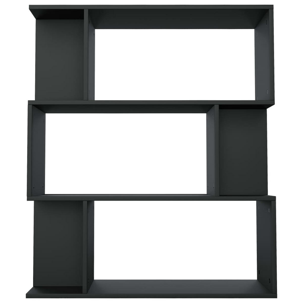 BÜCHERREGAL mit 3 Ebenen 80/24/96 cm aus Holzwerkstoff Schwarz - Schwarz, Holz (80/96/24cm) - vidaXL