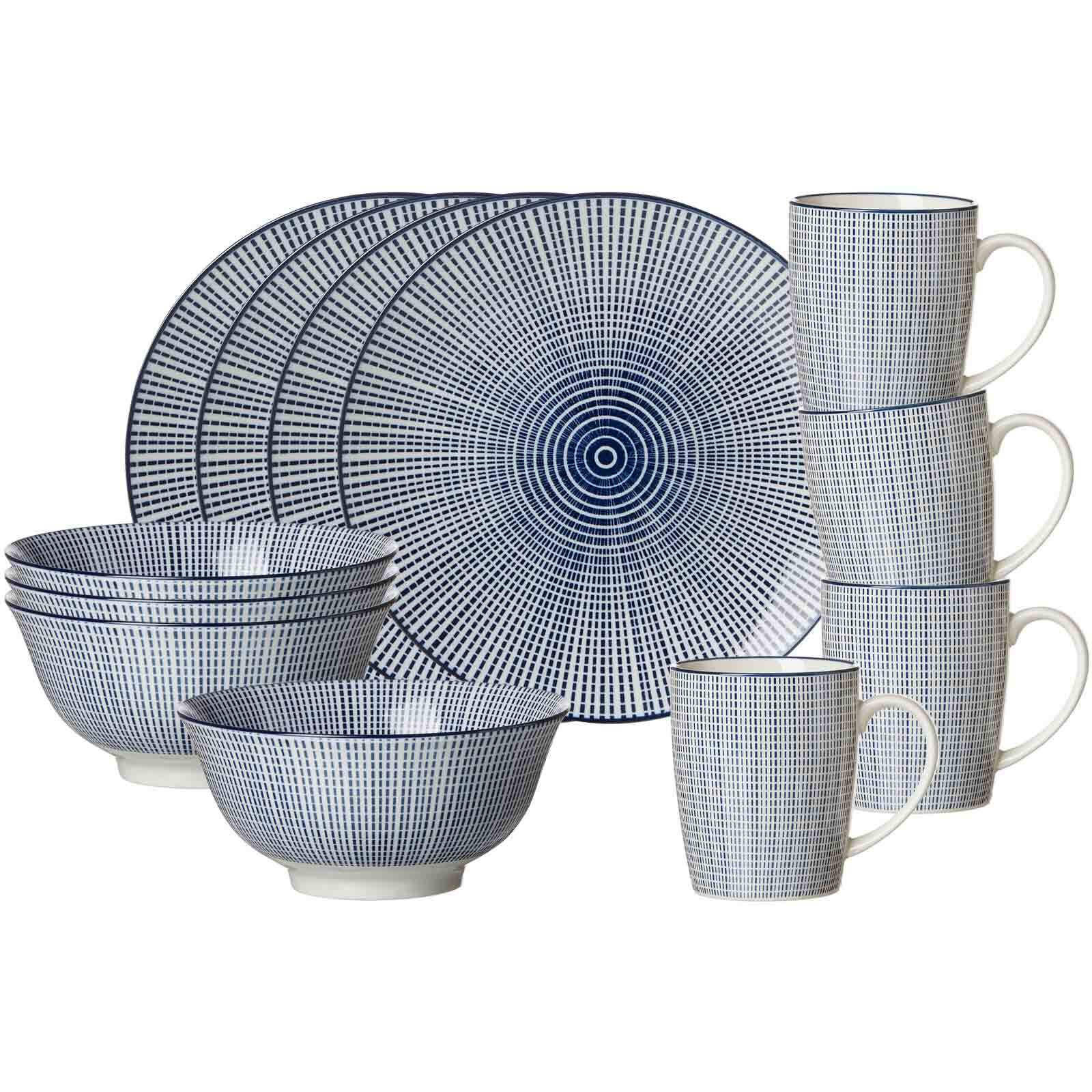 FRÜHSTÜCKSSET Royal Makoto blau-weiß 12er Set - Blau/Weiß, Keramik (1/1/1cm) - Ritzenhoff Breker