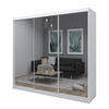 SCHWEBETÜRENSCHRANK BELLINA 240/216/61 cm 3-türig mit Spiegel Weiß - Weiß, Holzwerkstoff (240/216/61cm) - MASSENO