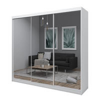 SCHWEBETÜRENSCHRANK BELLINA 240/216/61 cm 3-türig mit Spiegel Weiß - Weiß, Holzwerkstoff (240/216/61cm) - MASSENO