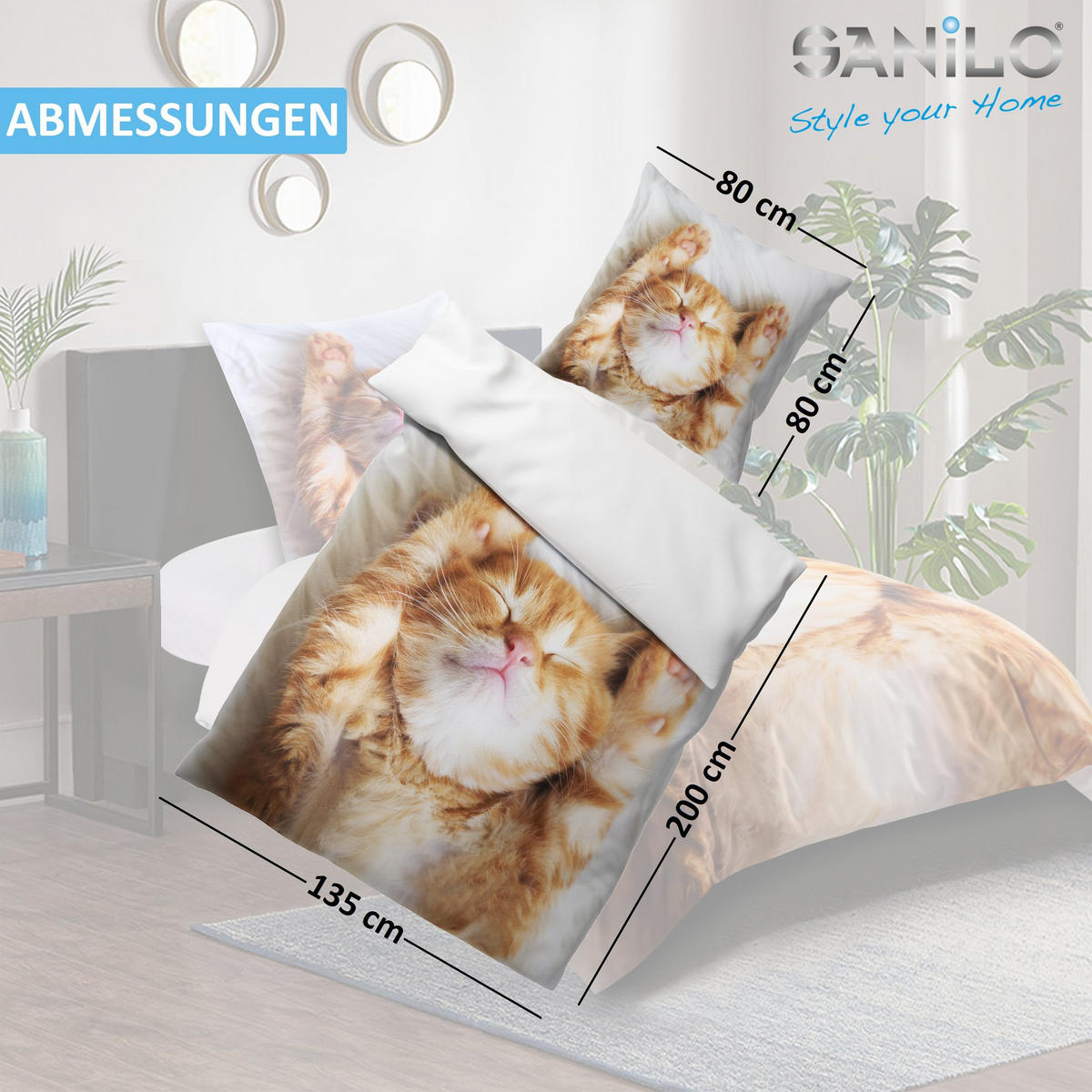 BETTWÄSCHE 4-teilig Lilly - Creme, Naturmaterialien (135/200cm) - Sanilo