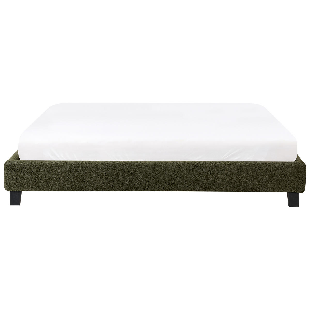 BETT 180/200 cm Dunkelgrün Roanne - Dunkelgrün/Braun, Textil (180/200cm) - Beliani