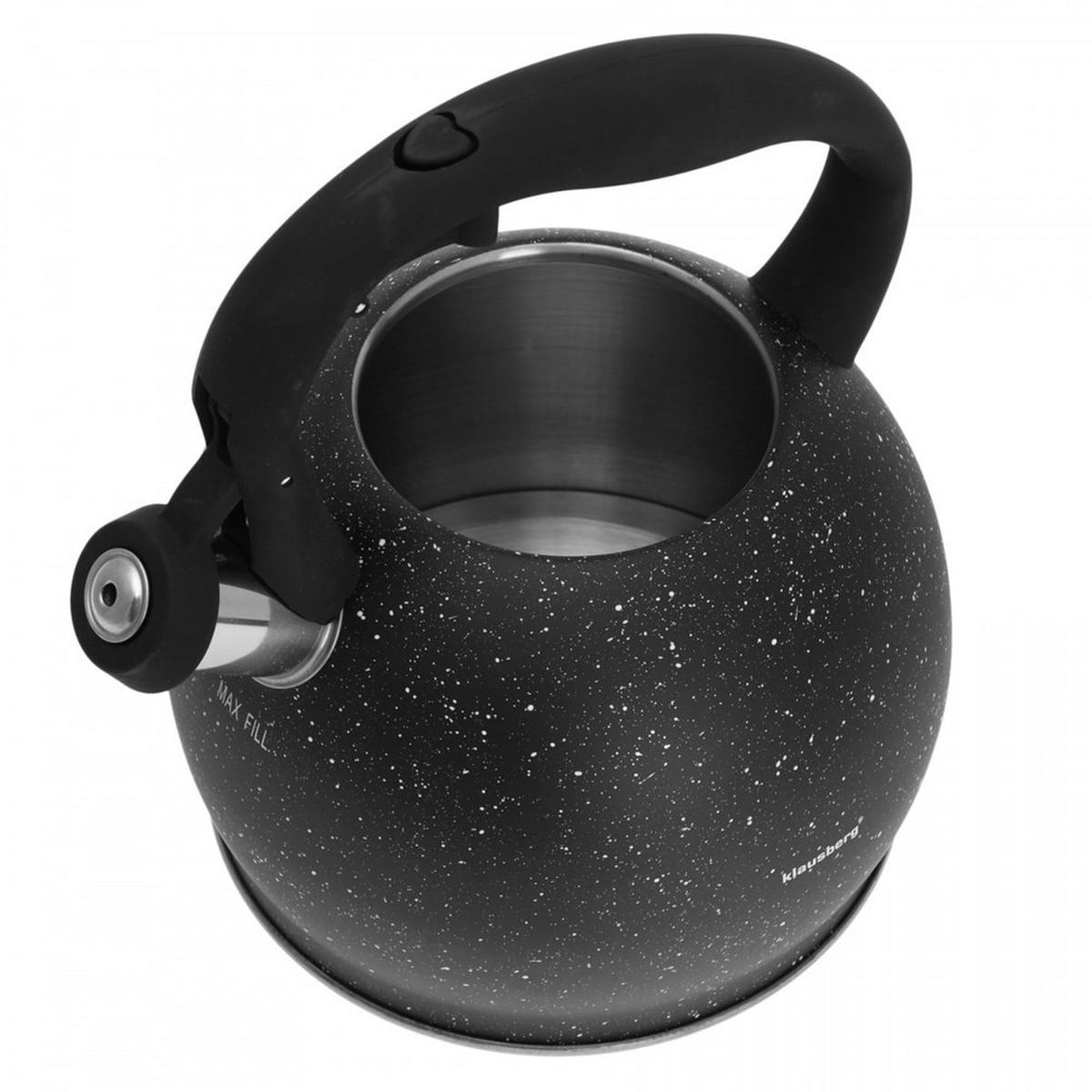 WASSERKESSEL Schwarz 22/19/23 cm KB7266 - Schwarz, Metall (22cm) - Klausberg 