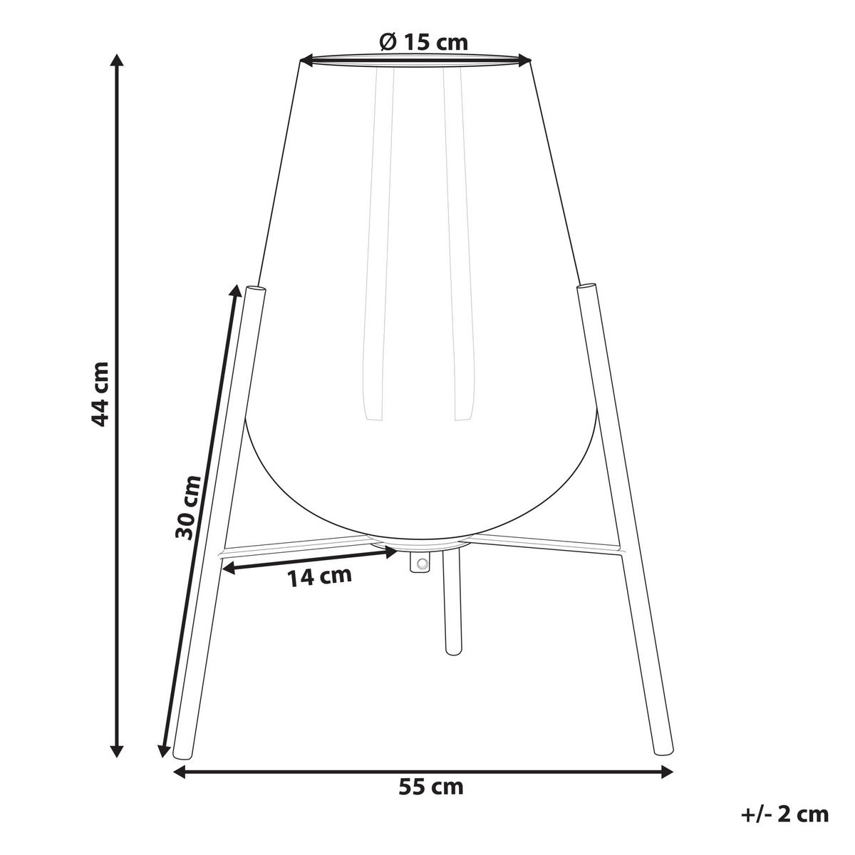 TISCHLAMPE Mena 55/55/44 cm - Goldfarben, Metall (55/55/44cm) - Beliani