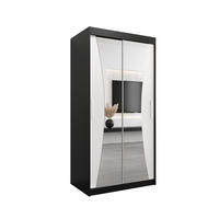 SCHWEBETÜRENSCHRANK 200/100/62 2-türig - Silberfarben/Schwarz, Holz/Kunststoff (100/200/62cm) - Abiks Möbel