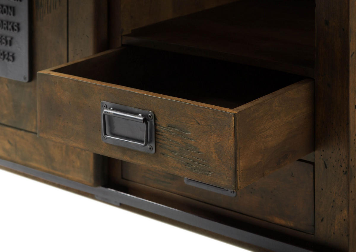 ESSTISCH Mango 240x100x76 braun lackiert RAILWAY #4014 - Braun, Holz (240/100/76cm) - Massivmoebel24