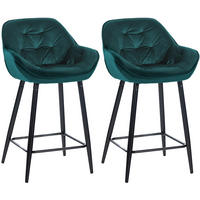 BARHOCKER Gibson 2er Set 103x54x57,5 cm dunkelgrün - Dunkelgrün, Textil (54/103/57.5cm) - furnicato
