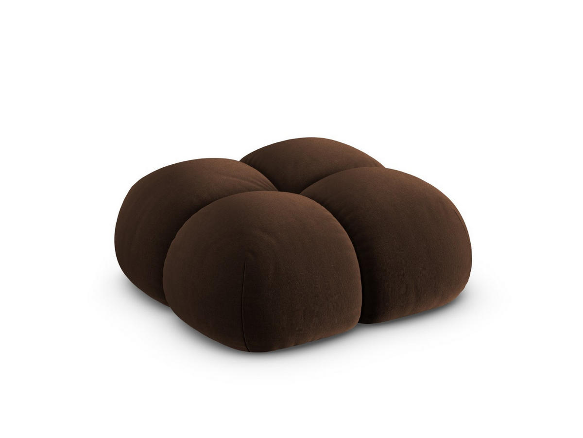 POUF Loretto aus Samt Schokolade - Dunkelbraun, Textil (90/40/90cm) - Cosmopolitan Design