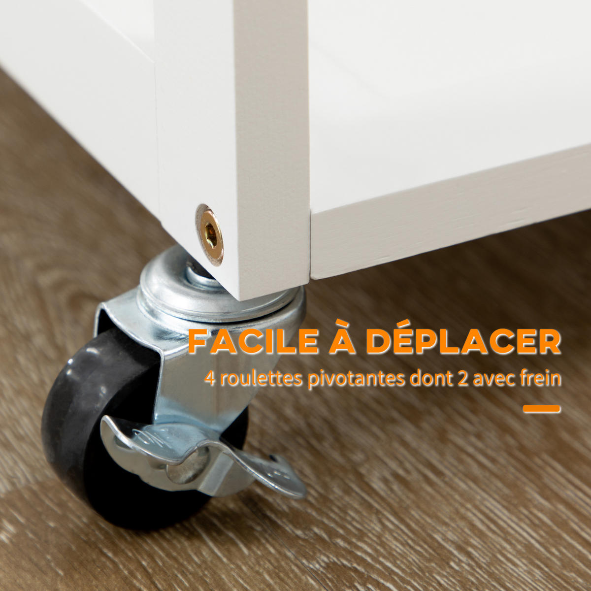 BARTISCH-SET DE-14713 klappbar mit Rollen & 2 Hockern Weiß/Hellholz - Weiß, Metall (86/75.5/83.5cm) - ComfortXL