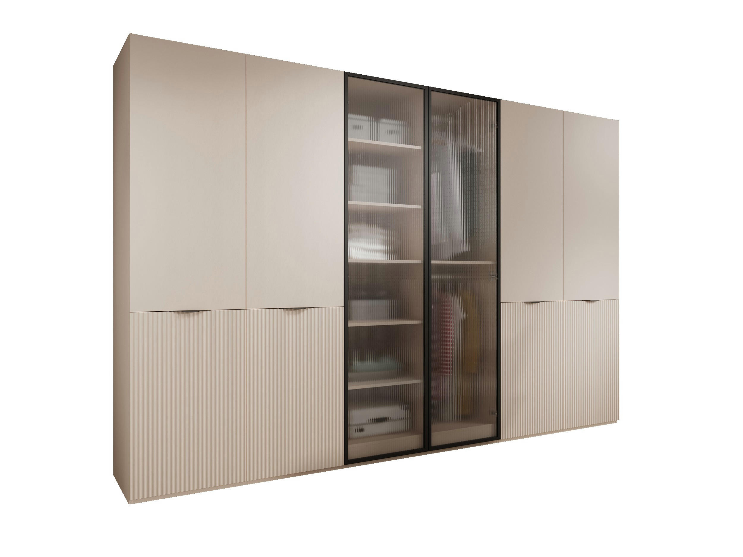 DREHTÜRENSCHRANK - Schrank Minewra 200 - Beige - Beige, Holzwerkstoff (300/200/51cm) - Möblo