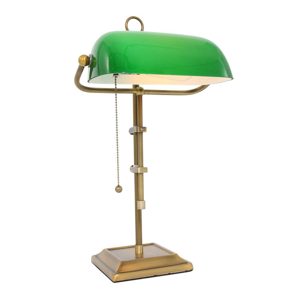 LED SCHREIBTISCHLAMPE Bronze Grün - Weiß, Metall (26.5/25/56cm)