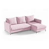 ECKSOFA Belis, Rosa, Sofa mit Schlaffunktion - Rosa, Textil (216/165cm) - Bettso