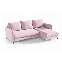 ECKSOFA Belis, Rosa, Sofa mit Schlaffunktion - Rosa, Textil (216/165cm) - Bettso