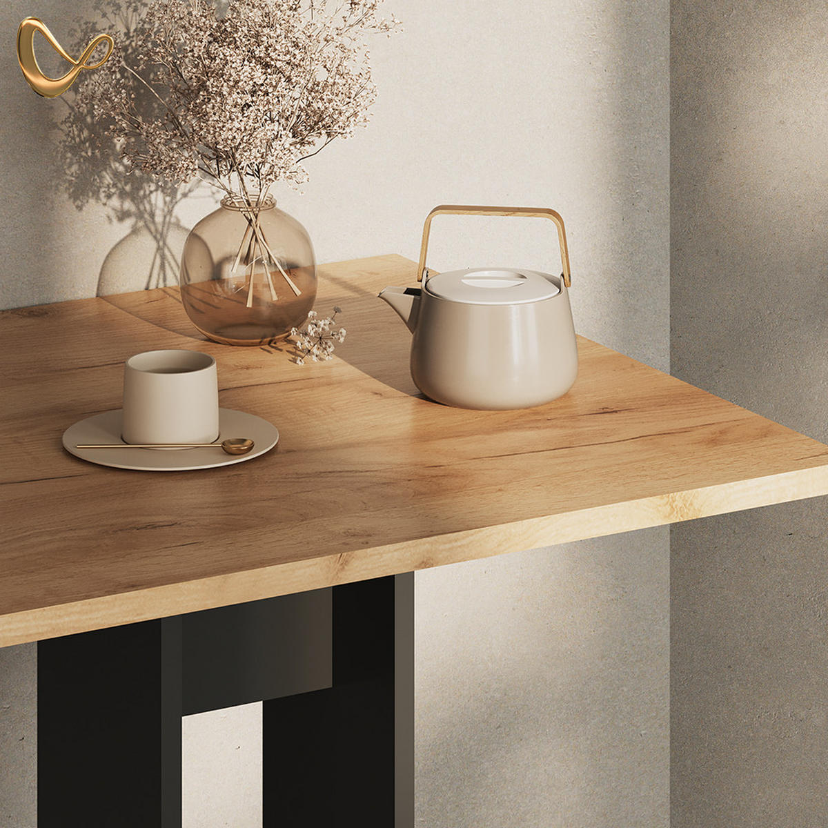 ESSTISCH Regusa Anthrazit 65 x 78 cm - Anthrazit, Holzwerkstoff (65/65/78cm) - Livinity®