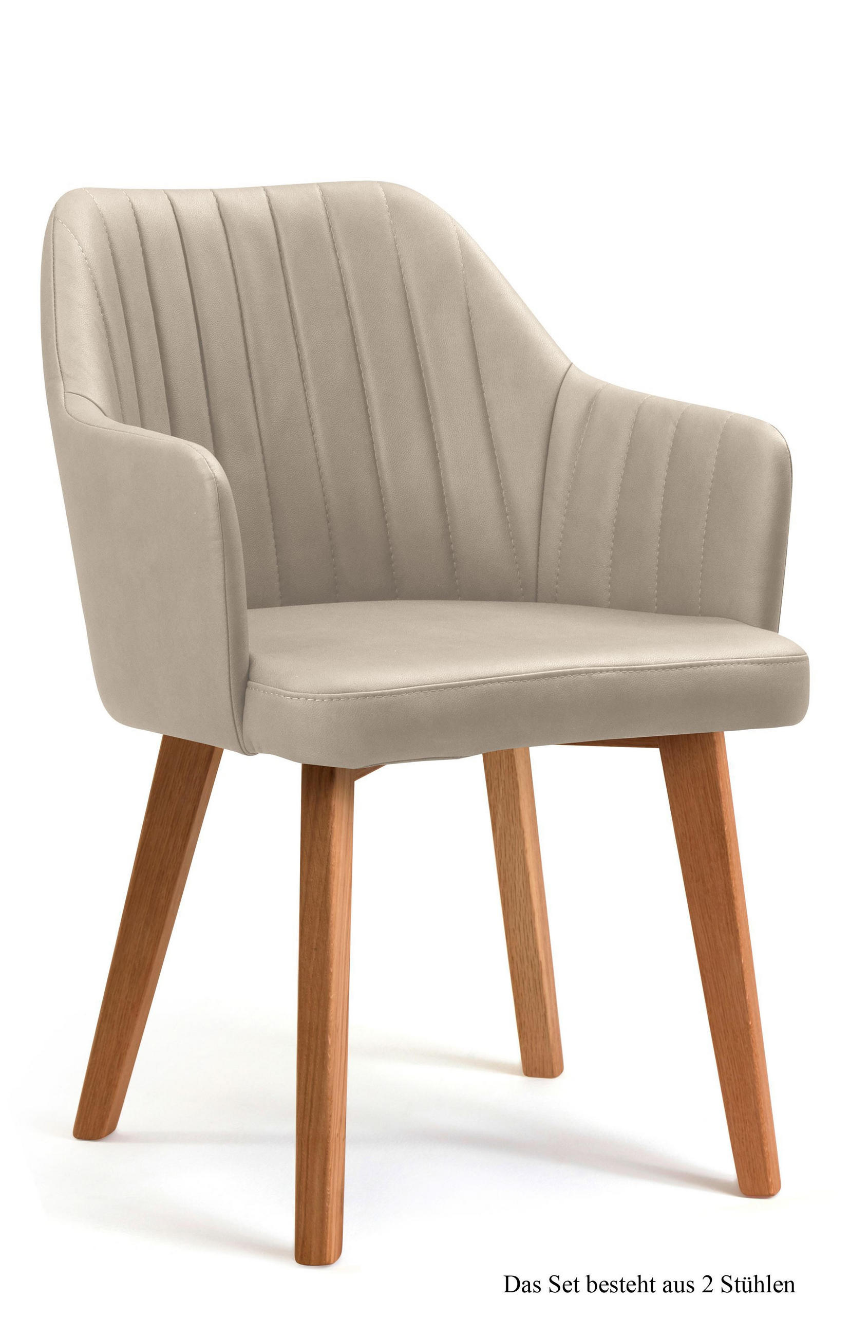 ARMLEHNSTUHL (2er-Set) Dasi 58x81x60 Eiche geölt/Natur - Eichefarben/Naturfarben, Kunststoff (60/81/58cm) - 58aufmkessel