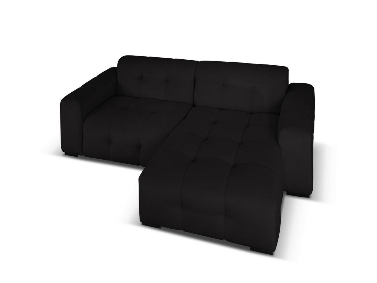 ECKSOFA rechts Kendal aus Samt schwarz 4 Sitzplätze - Schwarz, Textil (173/256cm) - Micadoni