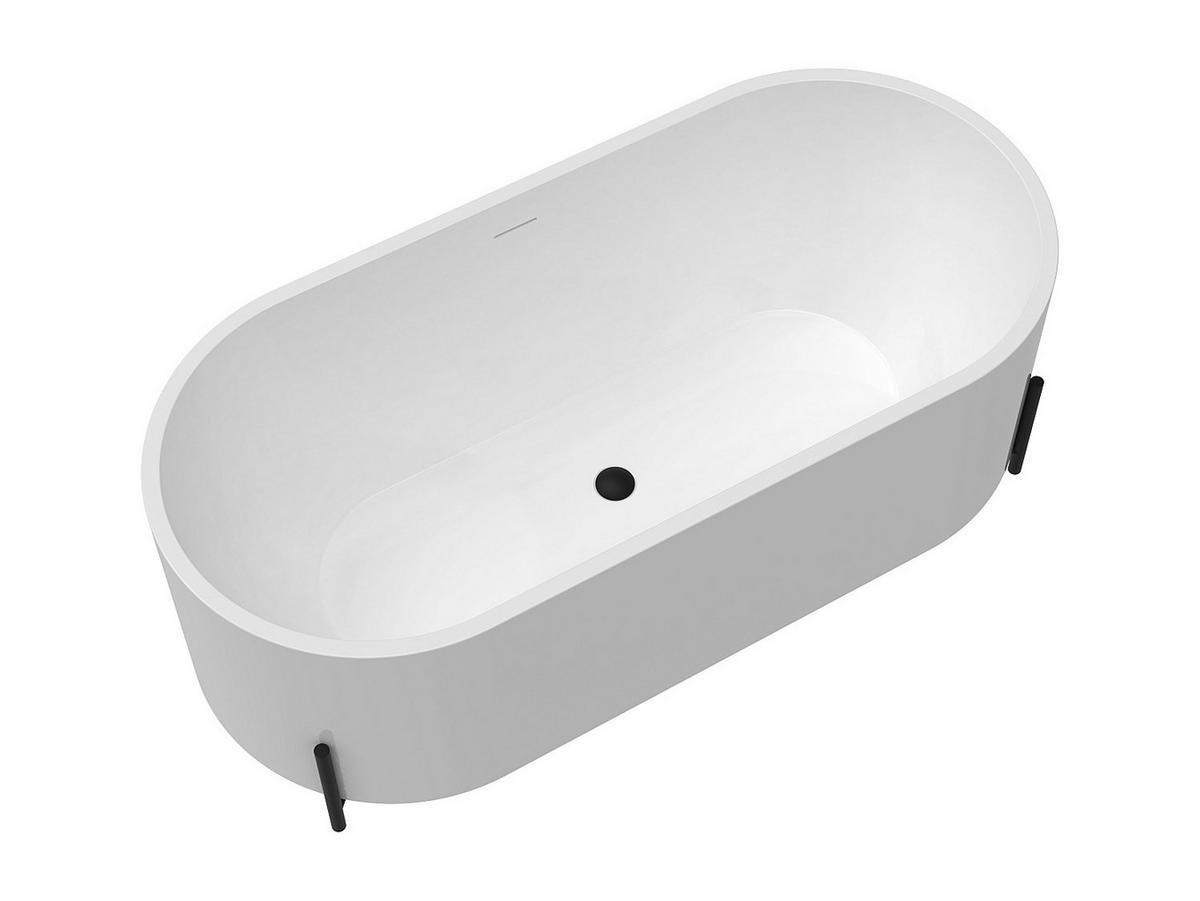 BADEWANNE - 160 cm x 73.5 cm - Acryl - Schwarz, Weiß - Schwarz/Weiß, Kunststoff (160/59/73.5cm) - Vente-Unique