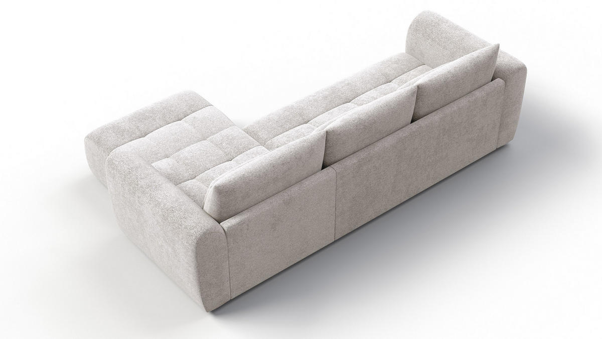 ECKSOFA SORENO 4-Sitzer, ecru - Ecru/Schwarz, Holz/Textil (293/171cm) - Courtois Laville