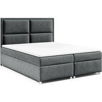 BOXBETT mit Bettkasten Trinity K-11 Bonellfederkern inkl. Topper - Graphitfarben, Holz/Holzwerkstoff (180/200cm) - Best For Home